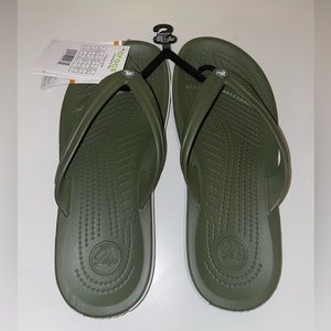 Green Croc Flip Flops